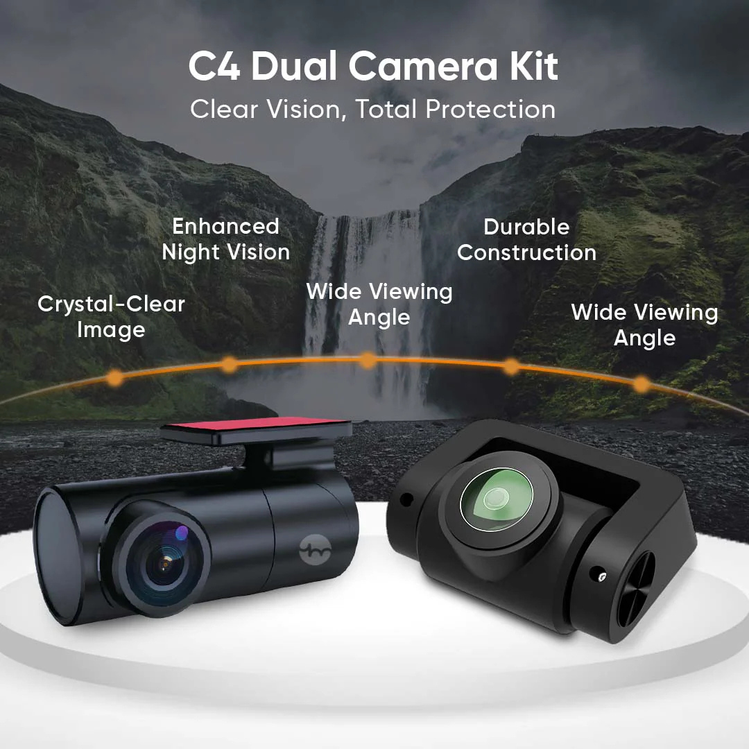 YueMi C4 Dash Cam 1080P – Dual-Channel Front & Rear AHD Camera System