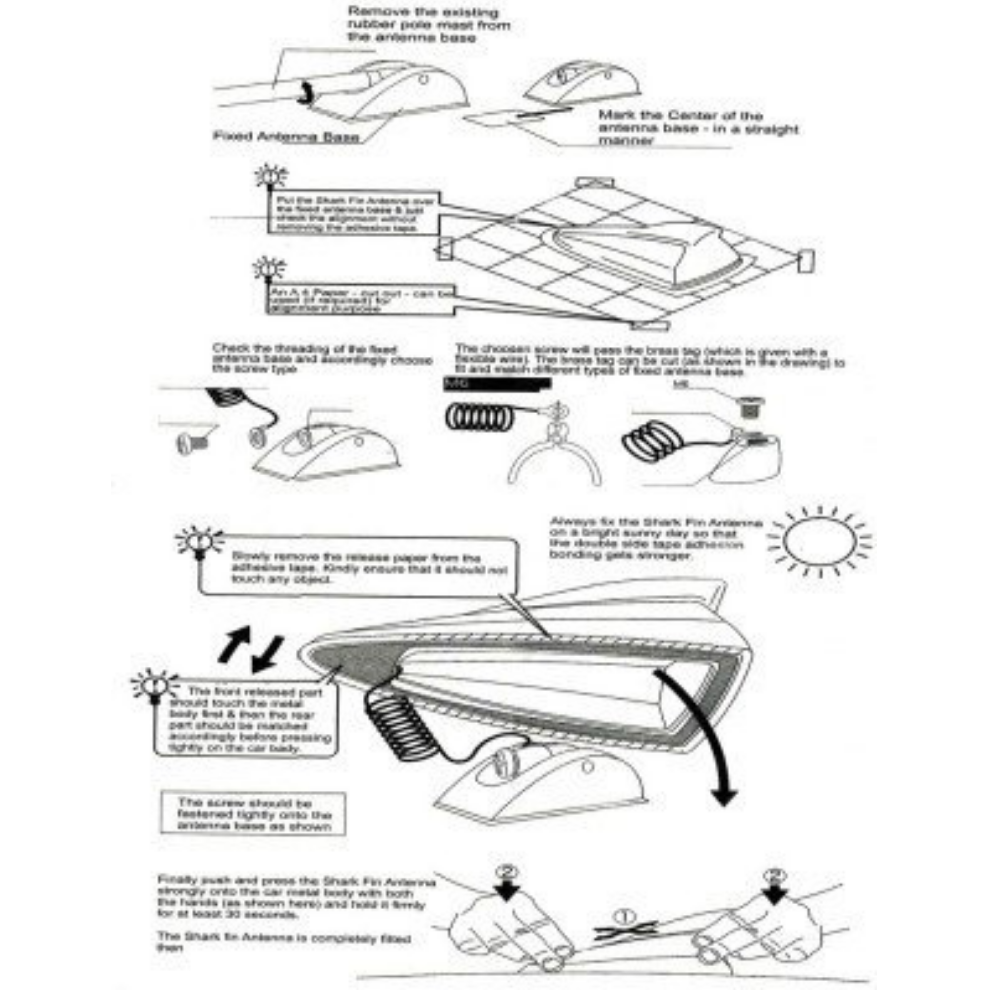 ER Black Shark Fin Signal Antenna – Universal for All Cars