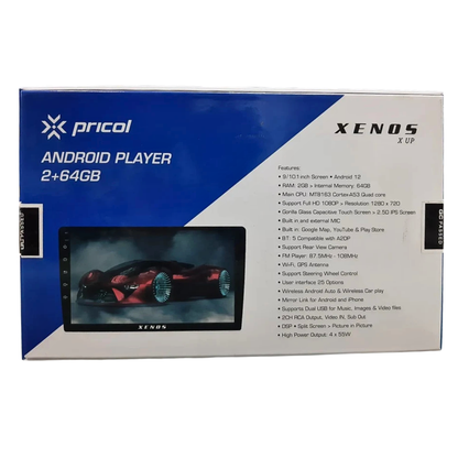 Pricol Xenos 9 Inch Android Player | 2GB RAM + 64GB Storage | Android 12 | Wireless CarPlay & Android Auto | IPS Gorilla Glass Display