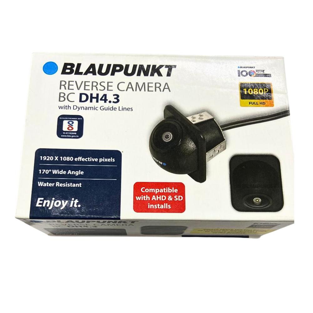 Blaupunkt BC DH 4.3 SD/AHD Universal OE Fitment Number Plate Camera | Dynamic Guidelines | Wide Angle | CMOS Sensor | Water Resistant