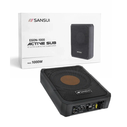 Sansui EGON-1000 Active Underseat Subwoofer | 10 Inch Ultra Slim Powered Subwoofer | 1000W Max Power