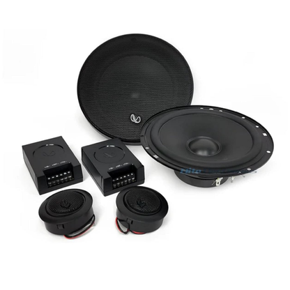 Infinity Car Component Speaker with Grille | Alpha 650C | Peak Power - 315W | RMS Power - 45W | Wired 6.5 Inch 2-Way Component Car Speaker (Black)