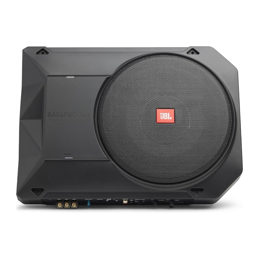 JBL BassPro SL2 Active Underseat Car Subwoofer with Built-in Amplifier | 8" Powered Subwoofer | 125W RMS