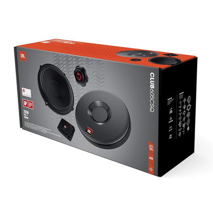 JBL Club 605CSQ 2-Way Car Component Speaker System | 285W Peak | 95W RMS | Carbon Fiber Woofer | Silk Dome Tweeter