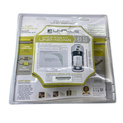 Unplug UNP-40444 Amplifier Wiring Kit | 4 Gauge | 2 Channel | Max Power 3200W | Complete Car Audio Installation Kit