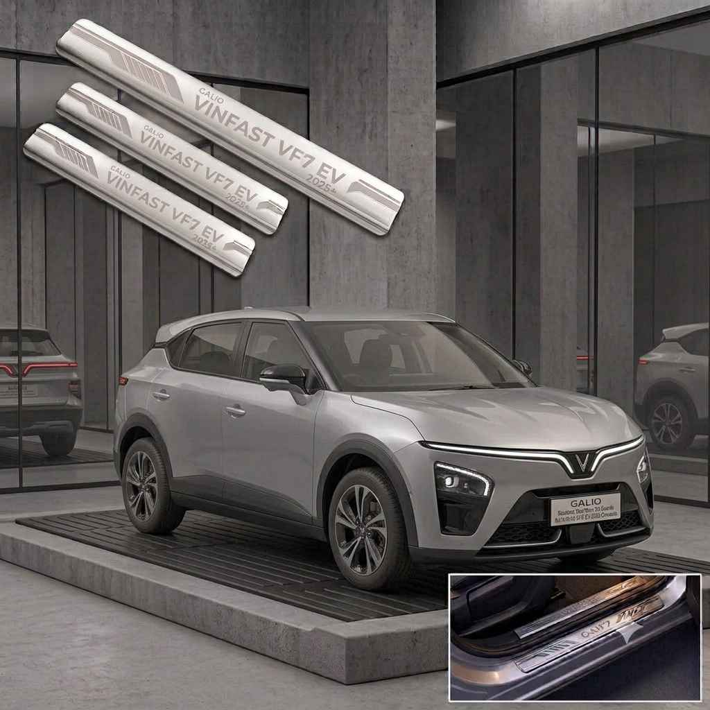 Galio Stainless Steel Door Sill Guards for Vinfast VF7 EV 2025 Onwards | Set of 4 Scuff Plates | Metal Threshold Protection