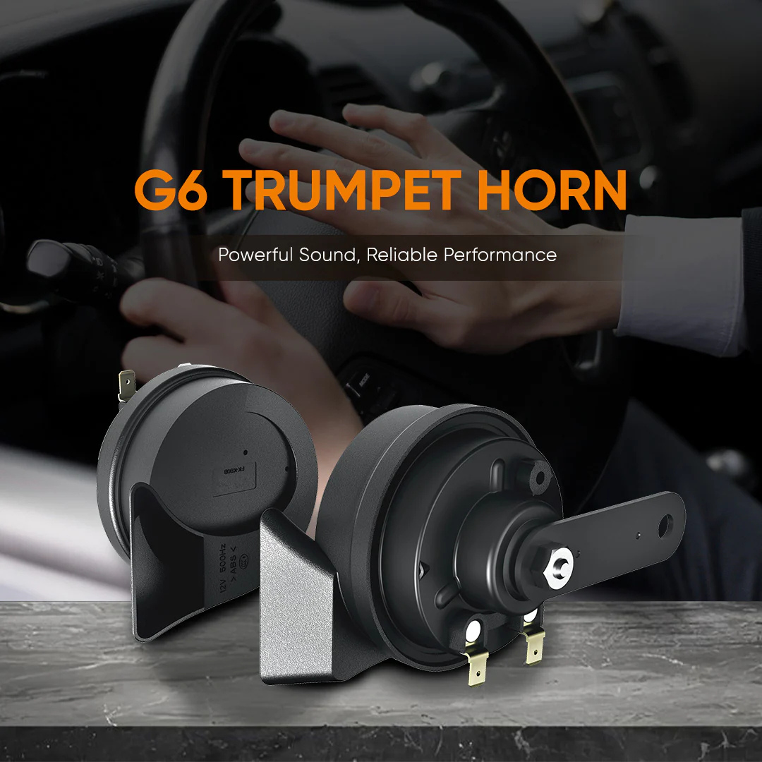 YueMi G6 Trumpet Horn – 12V | 118 dB Powerful Sound | E9 Certified