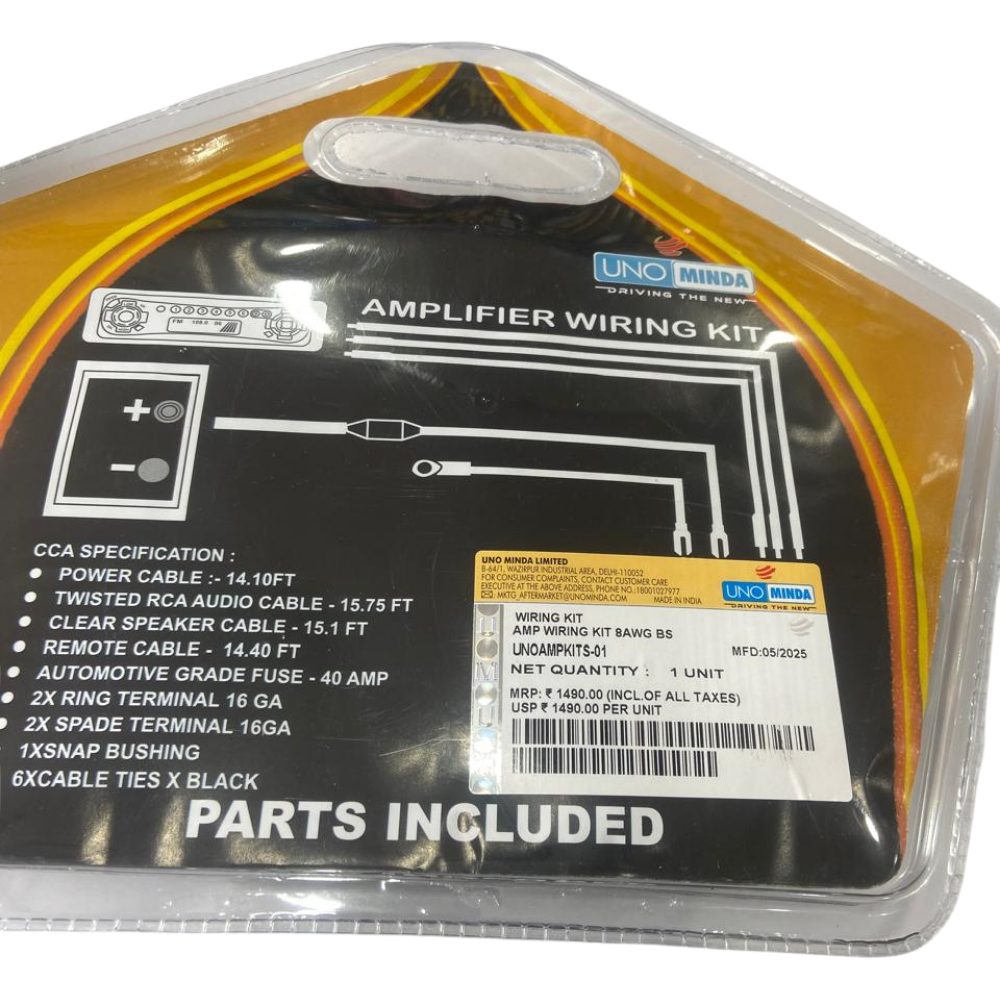 UNO Minda Amplifier Wiring Kit | Suitable for 2 Channel Amplifiers | Complete Installation Kit