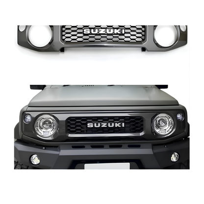 Black ABS Plastic Suzuki Jimny Front Grille with SUZUKI Logo | Matt & Glossy Finish