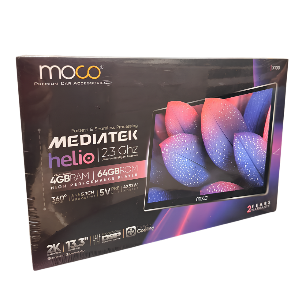 MOCO X100 13.3-Inch 2K OLED Android Multimedia Player | 4GB RAM + 64GB ROM | 4G | 5G Hotspot | 360° Support