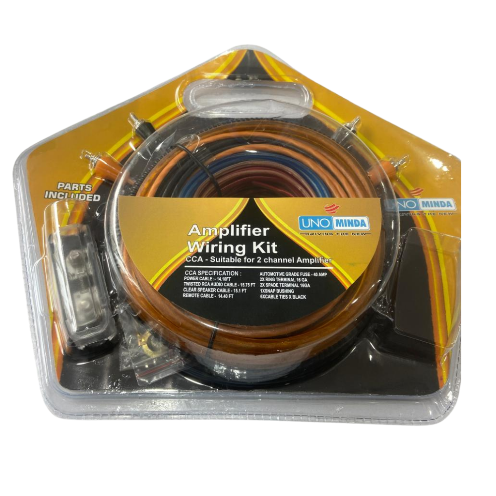 UNO Minda Amplifier Wiring Kit | Suitable for 2 Channel Amplifiers | Complete Installation Kit