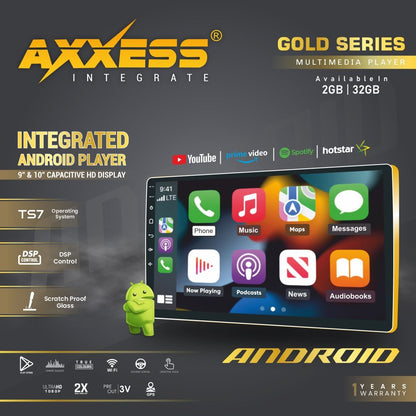 Axxess Universal Android 9-Inch Touchscreen Double DIN Car Stereo Player | 2GB RAM + 16GB ROM | Navigation, GPS, Wi-Fi, Bluetooth, Full HD 1080P