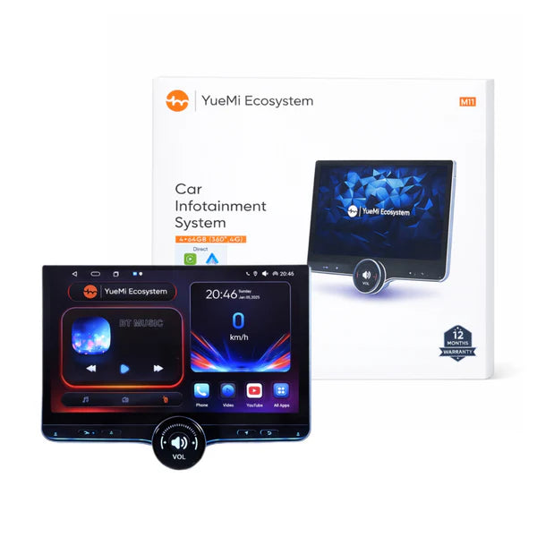 YueMi M11 car infotainment system with 11.5 inch large display 4GB RAM 64GB storage and physical digital knob