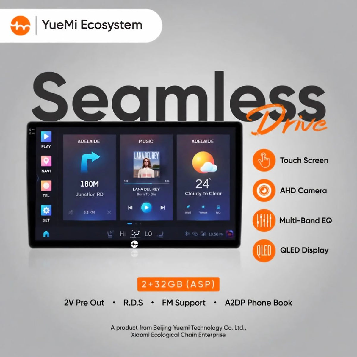 Yuemi V2 Android Car Stereo | 2GB RAM + 32GB Storage 