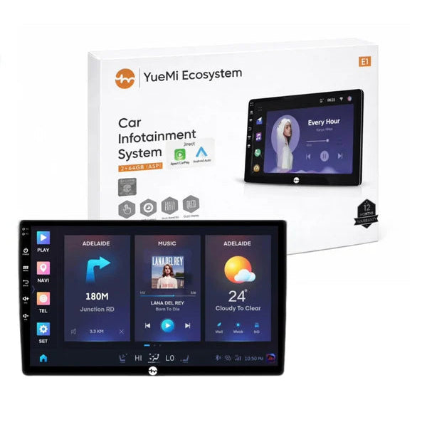 Yuemi E1 9 inch Android car multimedia player with 2GB RAM 64GB ROM and smartphone integration