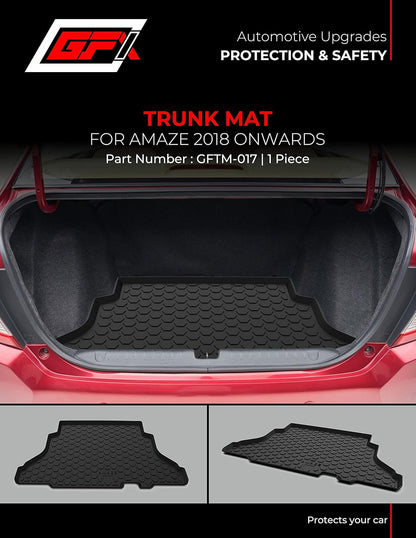 GFX Car Trunk Boot Mat for Honda Amaze (2018 Onwards) | Premium Dicky Mat – Black