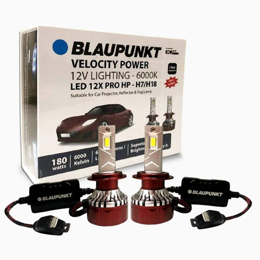 Blaupunkt Car LED 12X Pro HP Headlight | H7 / H18 | 180W | 6000K | 6500 Lumens | Velocity Power | 2-Year Warranty