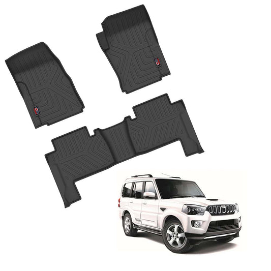 GFX Car Floor Mats for Mahindra Scorpio (2017 Onwards) | Waterproof | Anti-Slip | All-Weather | Stylish Protection | Sleek Black