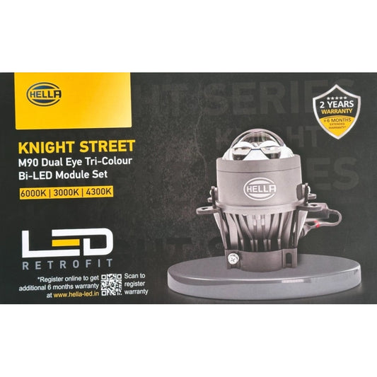 HELLA Knight Street M90 Dual Eye Tri-Colour Bi-LED Module Set | 6000K / 4300K / 3000K | LED Retrofit