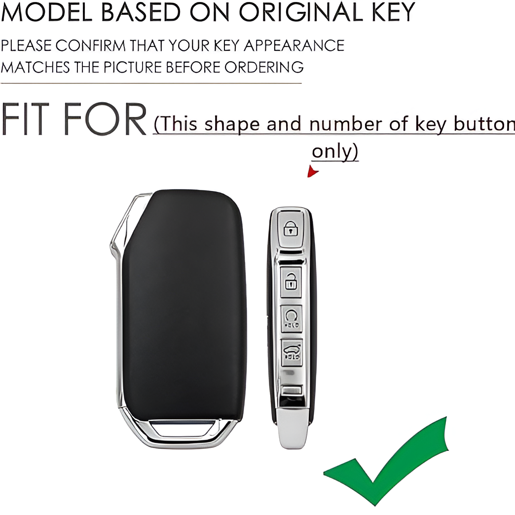 Premium Car key Cover, Kia Seltos, Sonet, Carens Smart Key Cover, for 4-Button Remote, Water-Resistant, 360° Protection