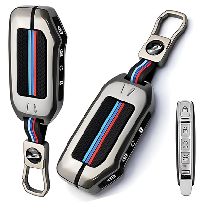 Premium Car key Cover, Kia Seltos, Sonet, Carens Smart Key Cover, for 4-Button Remote, Water-Resistant, 360° Protection