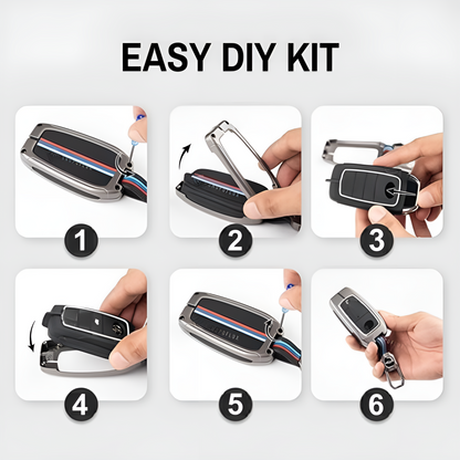 Premium Alloy Car Key Cover with 360° Protection, Inner Silicone Guard, Compatible with Hyundai 4-Button Smart Keys (Creta, i20, Venue, Elantra, Tucson)