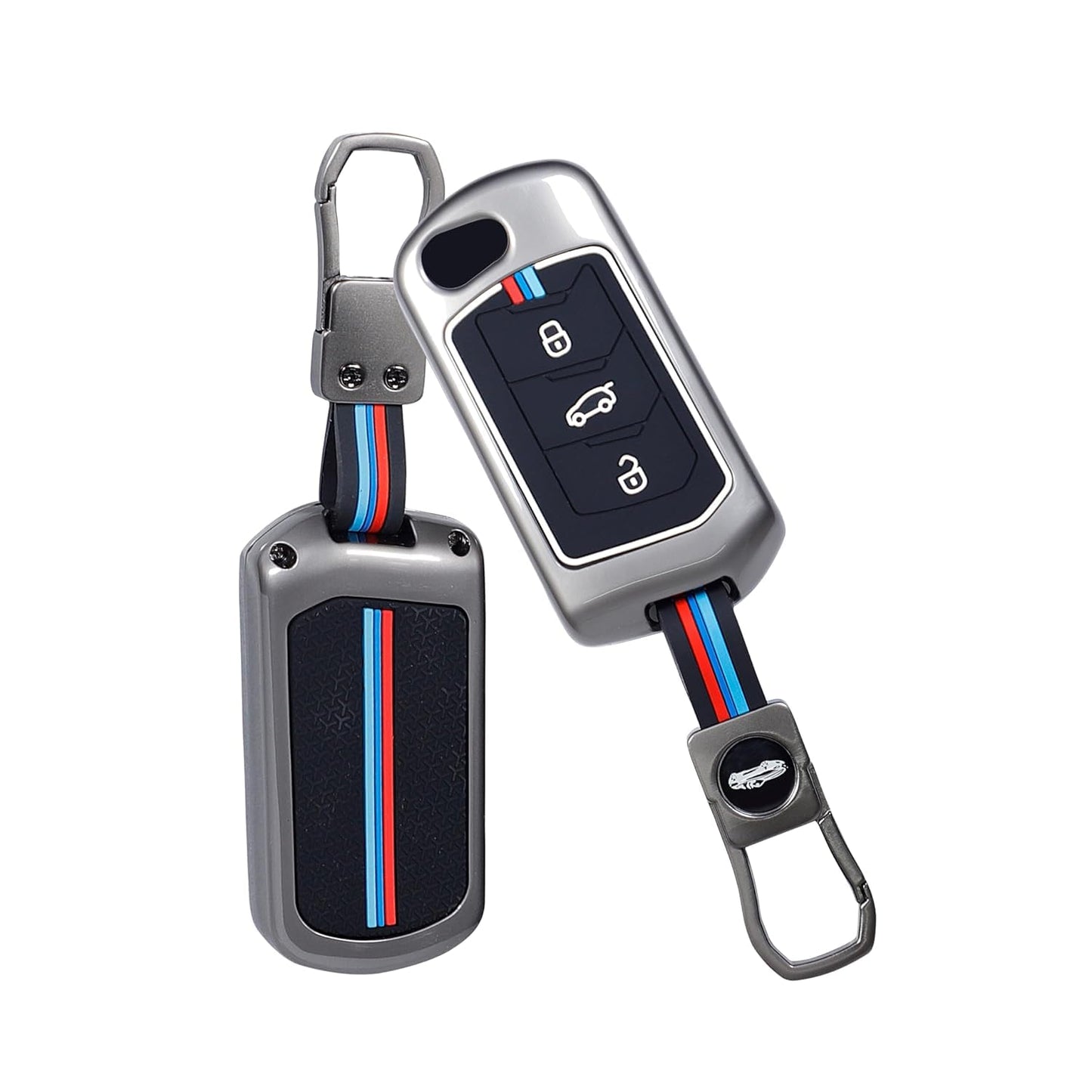 metal key cover compatible with Mahindra Scorpio Marazzo XUV300 XUV700 XUV400 EV Bolero Thar TUV 3 button flip key durable alloy protective case stylish design