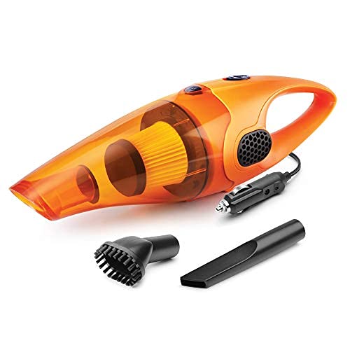 myTVS high power car vacuum cleaner 100W 12V portable handheld wet and dry vacuum with washable HEPA filter and multiple accessories for deep car interior cleaning