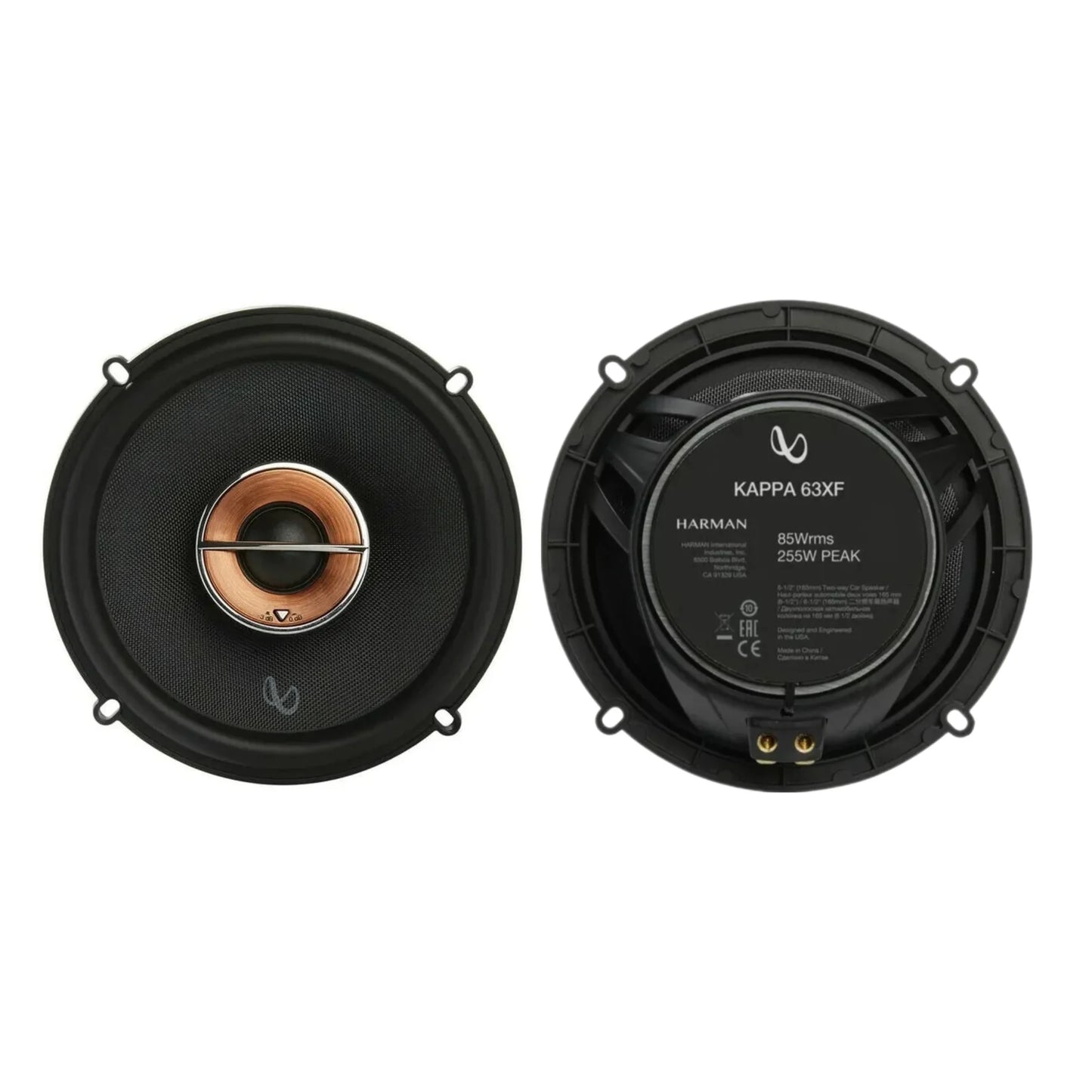 Infinity Kappa Car Speaker Combo | KAPPA-63XF 6.5-Inch Coaxial + KAPPA603CF Component Speakers | Hi-Res Audio