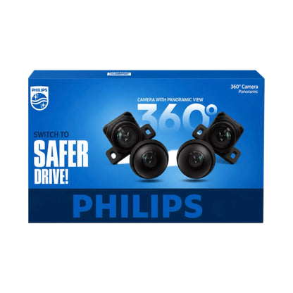 Philips 360° Camera Kit for Android Car Stereo | 4-Camera 360° Surround View 1080P