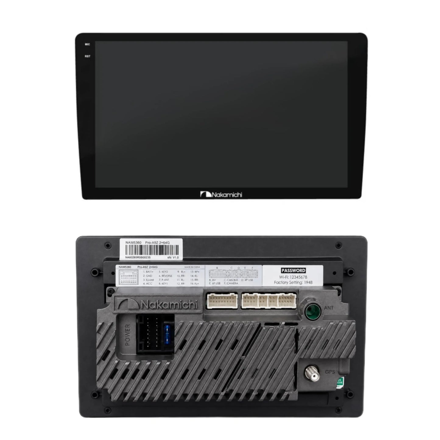 Nakamichi NAM5360 Pro Android Car Stereo | 9-Inch IPS Display | 4GB RAM + 64GB ROM | Wireless Apple CarPlay & Android Auto