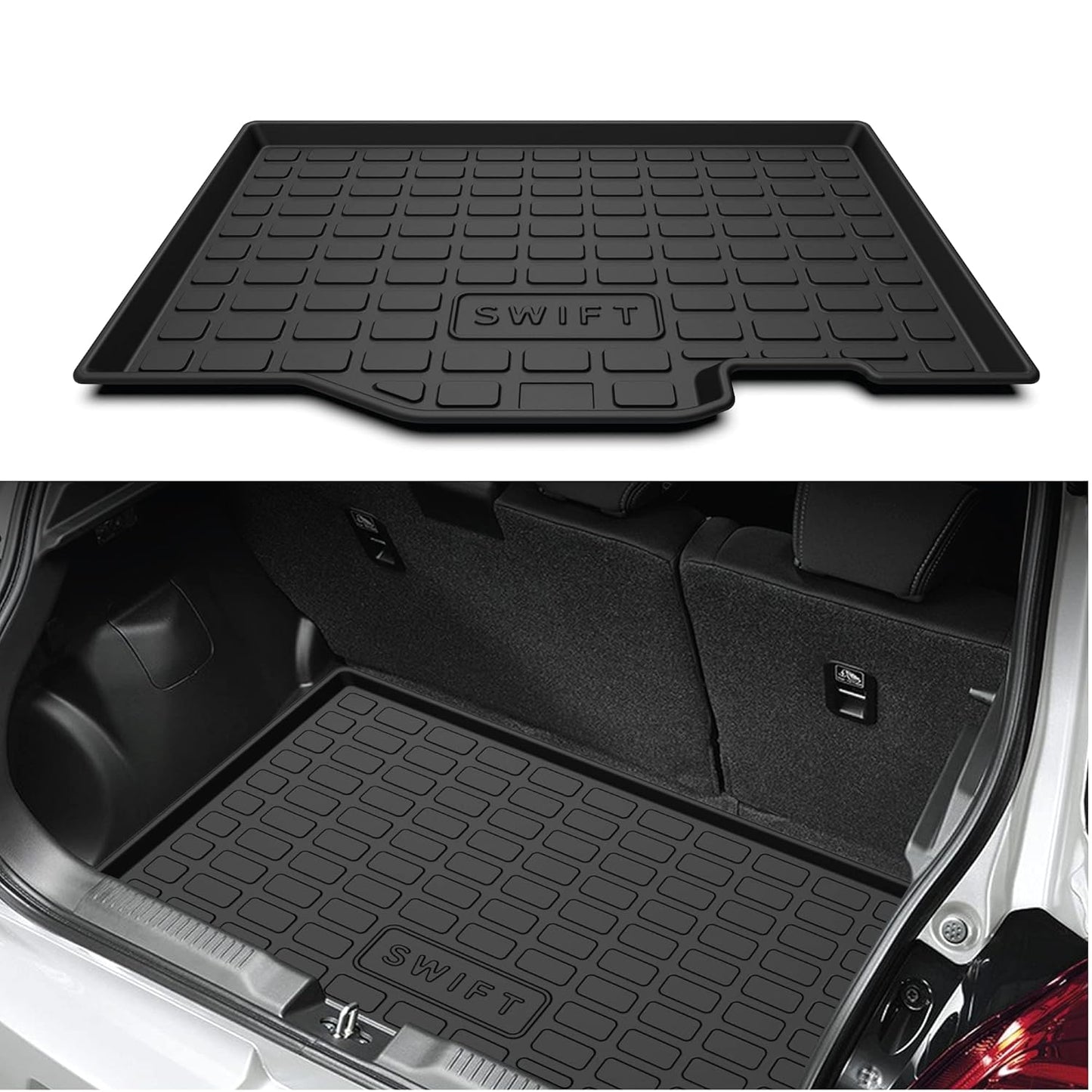 GFX Car Trunk Boot Mat for Maruti Suzuki Swift (2018 Onwards) | Premium Dicky Mat – Black