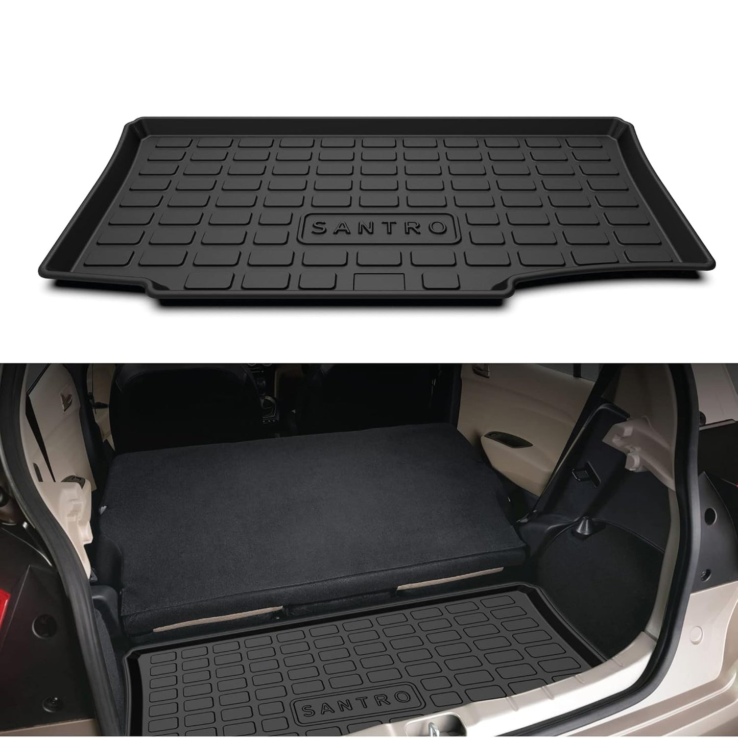 GFX Car Trunk Boot Mat for Santro (2018-2021) | Premium Dicky Mat – Black