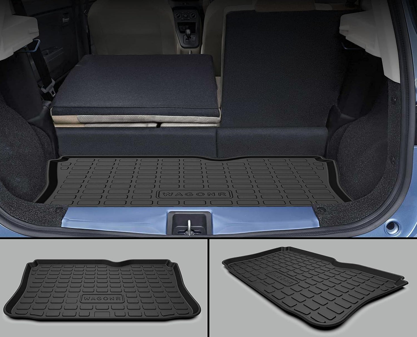 GFX Car Trunk Boot Mat for Wagon R (2019 Onwards) | Premium Dicky Mat – Black